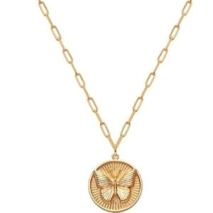 Necklace Butterfly Round Medallion Rectangle Link Chain